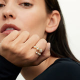 Melissa Kaye -Audrey Wrap Ring Full Diamonds Graduated