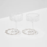 WAVE COUPE GLASSES - CLEAR, Set of 2