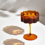 WAVE COUPE GLASSES - AMBER, Set of 2