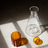 WAVE GLASSES - AMBER, Set of 2
