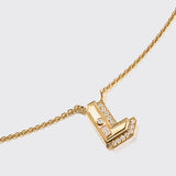 Boochier - Yellow Gold Diamond Mini Letter Necklace L