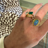 Brooke Gregson - Black Opal Orbit Halo Ring - One Of A Kind