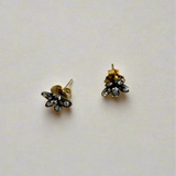 Jenna Blake - Blackened Flower & Diamond Studs