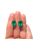 Jenna Blake - Candy Wrapper Pear Emerald Drop Earrings