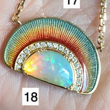 Brooke Gregson - Opal Sunrise Enamel Diamond Necklace
