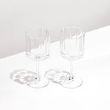 WAVE WINE GLASSES - CLEAR