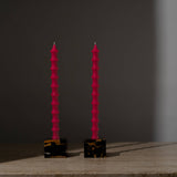 Bamboo Taper Beeswax Candles - A Pair: Midnight Black