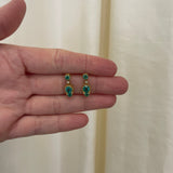 Jenna Blake Mini Palm Emerald Leaf Earrings