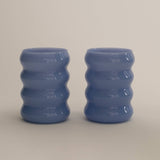 Opaque Ripple Cup Set, Cornflower