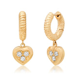 Established - Pave Diamond Heart Huggies
