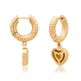 Established - Pave Diamond Heart Huggies