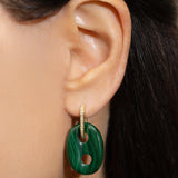 Jenna Blake - Mariner Link with Diamond Huggies- Malachite