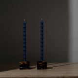 Bamboo Taper Beeswax Candles - A Pair: Midnight Black