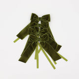Large Forest Green Velvet Napkin Bow Tie - Set of 6