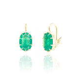 Jenna Blake - Victorian Emerald Oval Drop Earrings