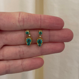 Jenna Blake Mini Palm Emerald Leaf Earrings