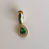 Buddha Mama: Tsavorite Pear Shaped Huggie Earrings