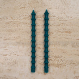 Bamboo Taper Beeswax Candles - A Pair: Alabaster White
