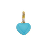 Buddha Mama: Sky Blue Enamel Puffy Heart Pendant