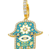 Buddha Mama: Small Sky Blue Hamsa Pendant
