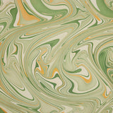 Hand Marbled Wrapping Paper Sheets - Waves Matcha