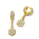 Buddha Mama: Diamond Flower Huggie Earrings
