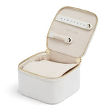 Maria Zip Jewelry Cube: White