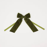 Large Forest Green Velvet Napkin Bow Tie - Set of 6