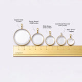 Loquet -Mini Round Gold Locket 18k & Fine Rolo Chain 16-18"