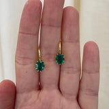 Jenna Blake - Victorian Emerald Oval Drop Earrings