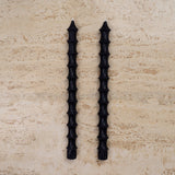 Bamboo Taper Beeswax Candles - A Pair: Jasper Green