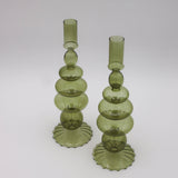 Willow Green Candle Holder - Pair