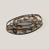 Ascher Paris - Iraca Palm Leather Tray Large Nuit