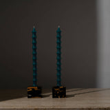 Bamboo Taper Beeswax Candles - A Pair: Alabaster White