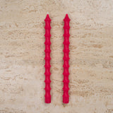 Bamboo Taper Beeswax Candles - A Pair: Alabaster White