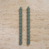 Bamboo Taper Beeswax Candles - A Pair: Midnight Black