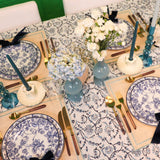 Eleanor Royal Blue Tablecloth: Length: 260cm/102in