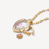 Loquet -Amate Diamond Heart Gold Locket 18k & Figaro Necklace Chain 22"