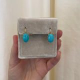 Jenna Blake - Victorian Oval Turquoise Drop Earrings