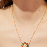 Brooke Gregson - Opal Sunrise Enamel Diamond Necklace