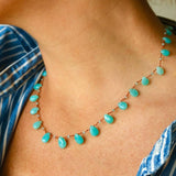 Ivarene- Beetle Drops and Beads Ammonite Necklace