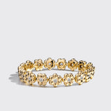 Boochier - Yellow Gold Diamond Flower Puff Bracelet