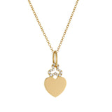 Devon Woodhill - Mini Heart Charm - Trefoil Florentine