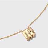 BOOCHIER - Yellow Gold Diamond Mini Letter Necklace M