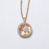 Loquet - Helios Heritage Round Diamond Locket 18k & Diamond Gold Necklace 18"