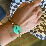 Jenna Blake - single stone mariner link bracelet - chrysoprase