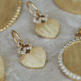Devon Woodhill - Mini Heart Charm - Trefoil Florentine