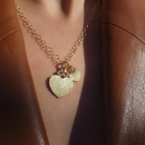 Devon Woodhill - Mini Heart Charm - Trefoil Florentine