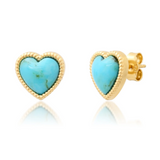ESTABLISHED - Stone Heart Rope Accent Studs- Turquoise
