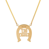 ESTABLISHED - Get Lucky Horseshoe with Diamonds and Malachite Inlay